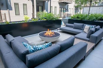 Outdoor amenities including fireplace and custom mural by local artist (hamilton exclusive)